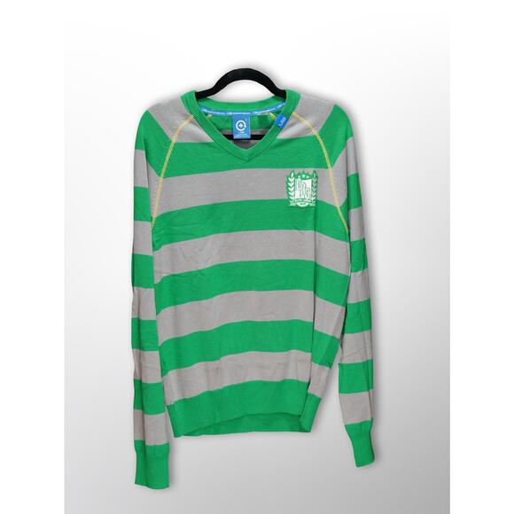 LRG Men's V-Neck Sweater - Green/Gray - Size Medium - Picture 1 of 2